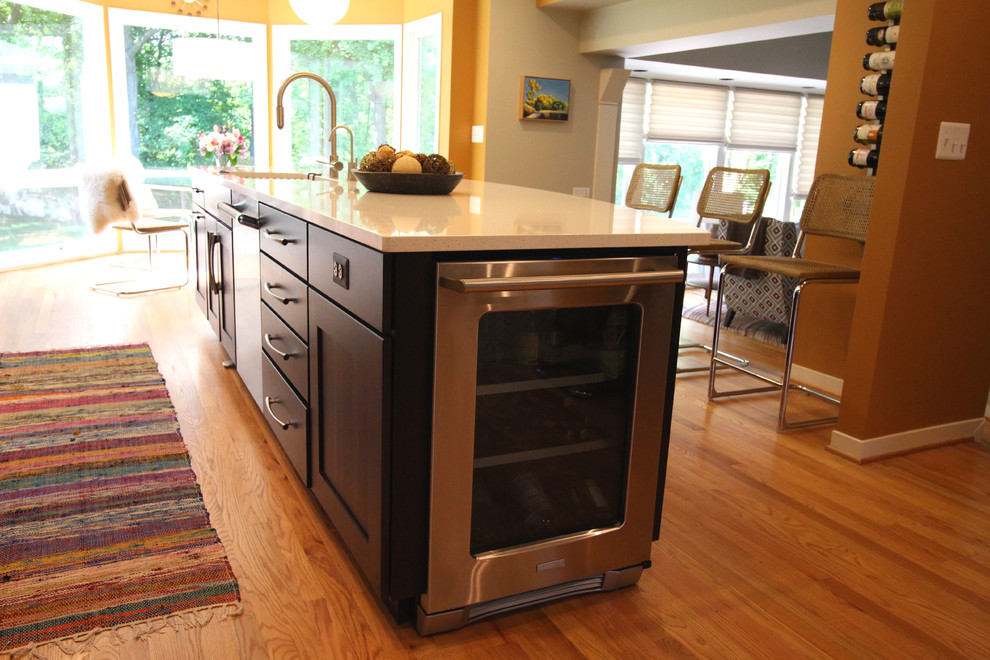 Lucky Kitchen Ann Arbor Mi Kitchen Contemporary with Beverage Refrigerator Chimney Hood2