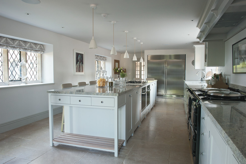 Mandarin Kitchen Torrance Kitchen Farmhouse with American Style Fridge Countryside