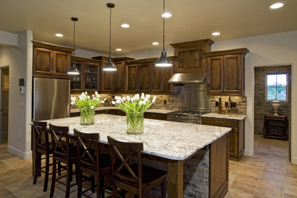 Mandarin Kitchen Torrance Kitchen Traditional with Brick Brick Exterior Brick