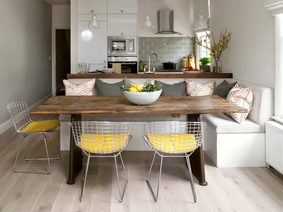 Marias Italian Kitchen Dining Room Contemporary with Banquet Seat Built in Bench