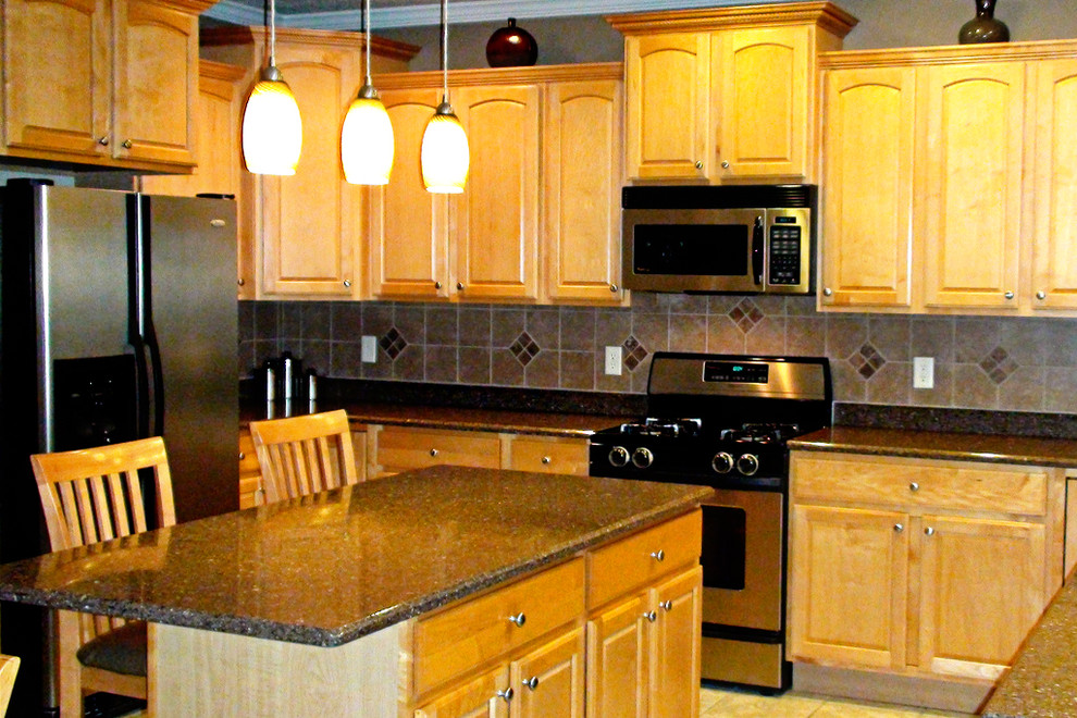 Merillat Kitchen Cabinets Kitchen Contemporary with Backsplash Brushed Chrome Cabinet