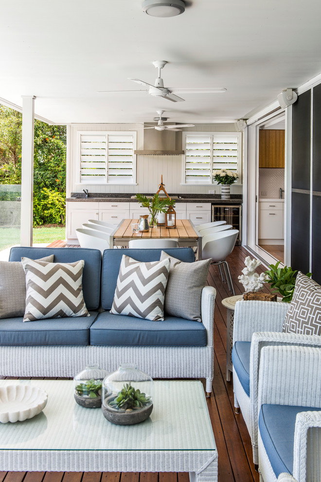 Modular Outdoor Kitchens Deck Traditional with Beam Blue Outdoor Cushions