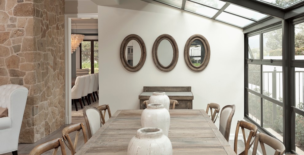 Modular Outdoor Kitchens Dining Room Contemporary with Atrium Bay Window Dining