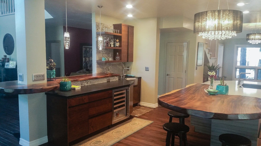 monkeypod kitchen Kitchen Contemporary with apron front sink bar