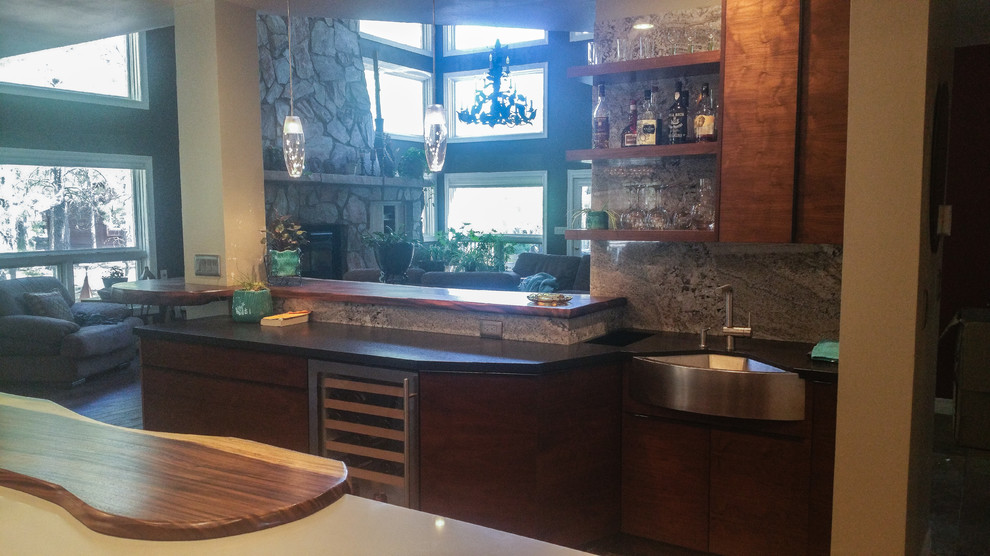 Monkeypod Kitchen Kitchen Contemporary with Apron Front Sink Bar1