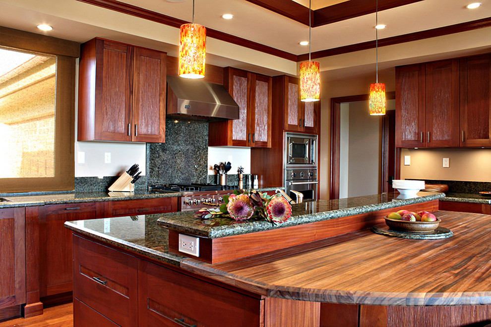 Monkeypod Kitchen Kitchen Tropical with Custom Cabinetry High End