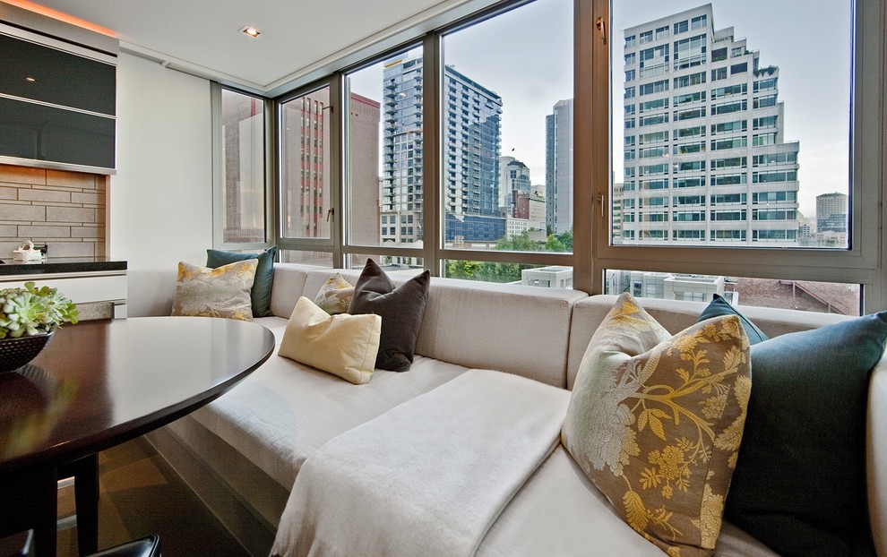 Palace Kitchen Seattle Kitchen Contemporary with Banquette Breakfast Nook Built