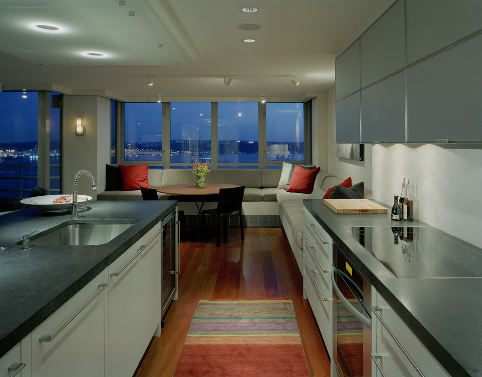 Palace Kitchen Seattle Kitchen Contemporary with Banquette Seating Breakfast Nook