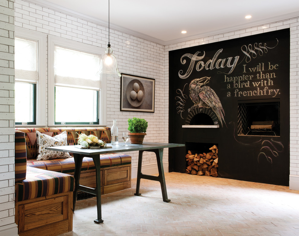 pizza kitchen dearborn Dining Room Rustic with beige roman shade breakfast