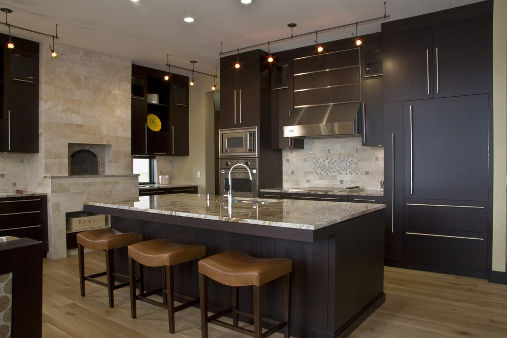 Pizza Kitchen Dearborn Kitchen Contemporary with Breakfast Bar Cabinet Front