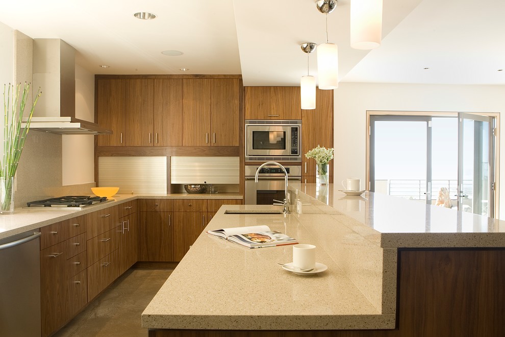 Quartz Kitchen Countertops Kitchen Contemporary with Breakfast Bar Glass Doors