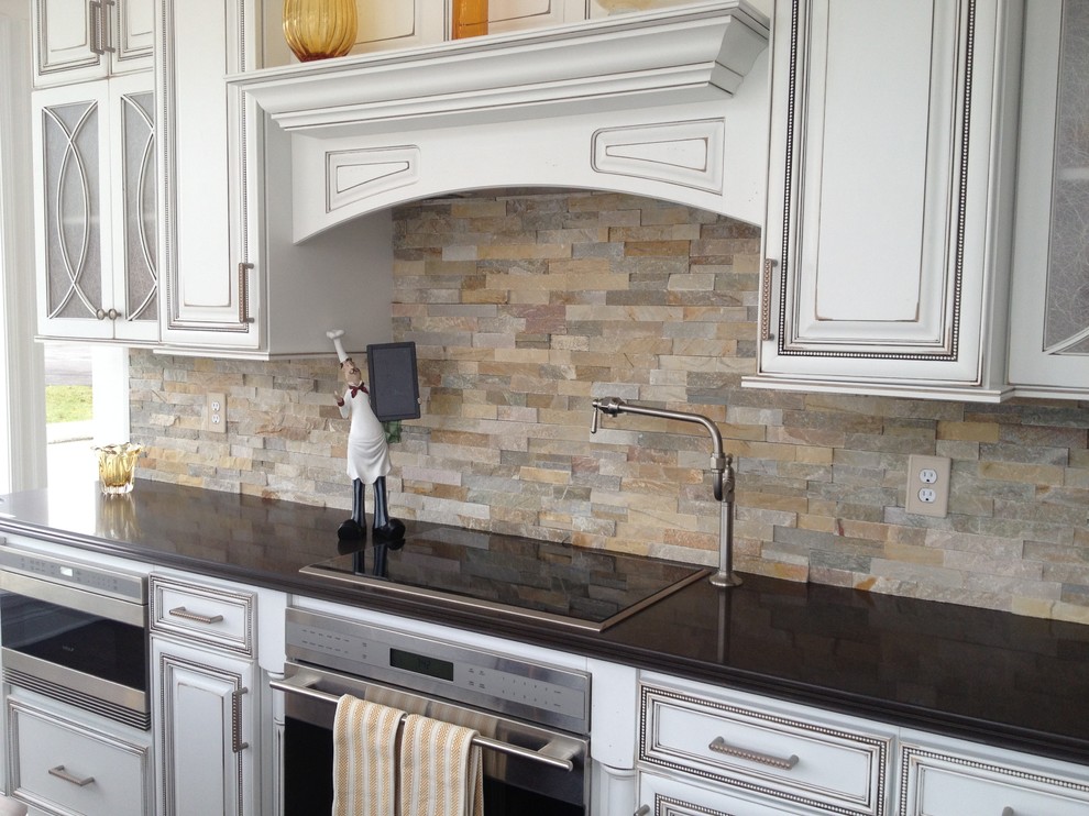 Redoing Kitchen Cabinets Spaces Modern with Chocolate Stain Cream Island1