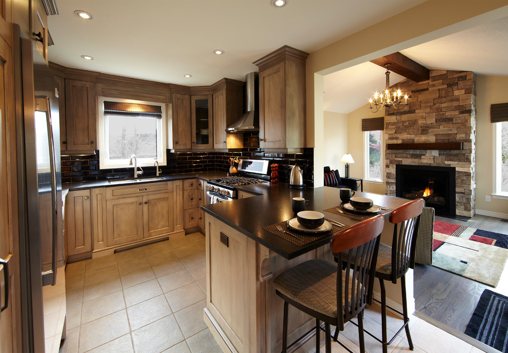 Reface Kitchen Cabinets Kitchen Transitional with Breakfast Bar Chandelier Chimney