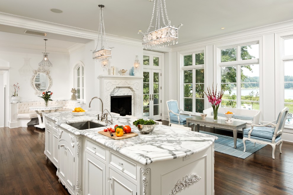 Reico Kitchen and Bath Kitchen Traditional with Bench Seat Carved Wood