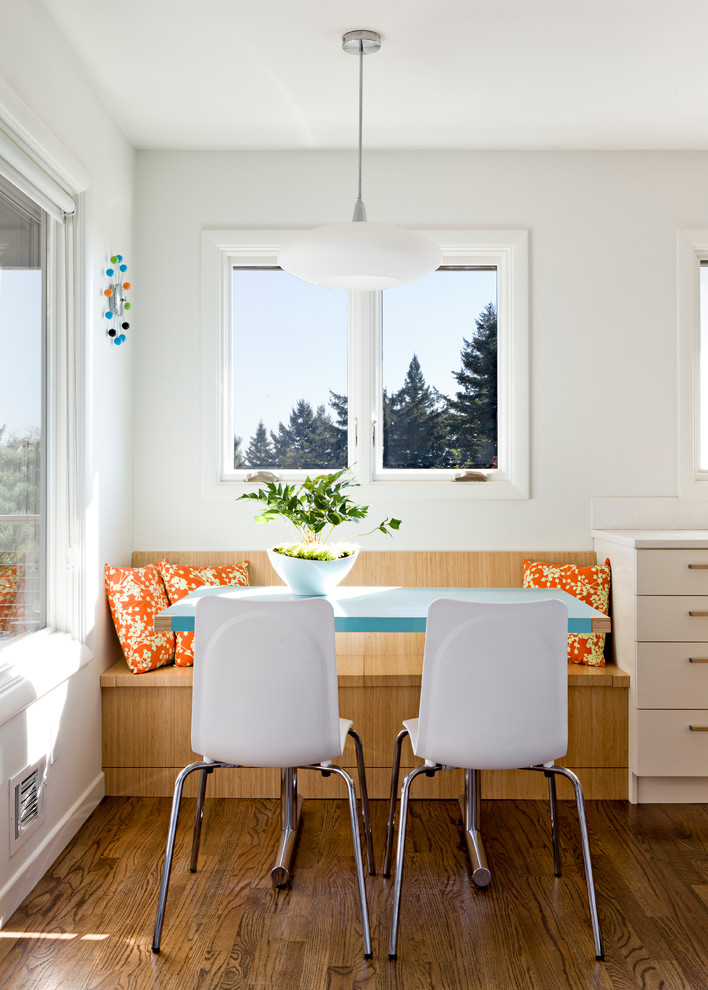 Remodeled Kitchens Dining Room Contemporary with Banquette Bench Blue Blue