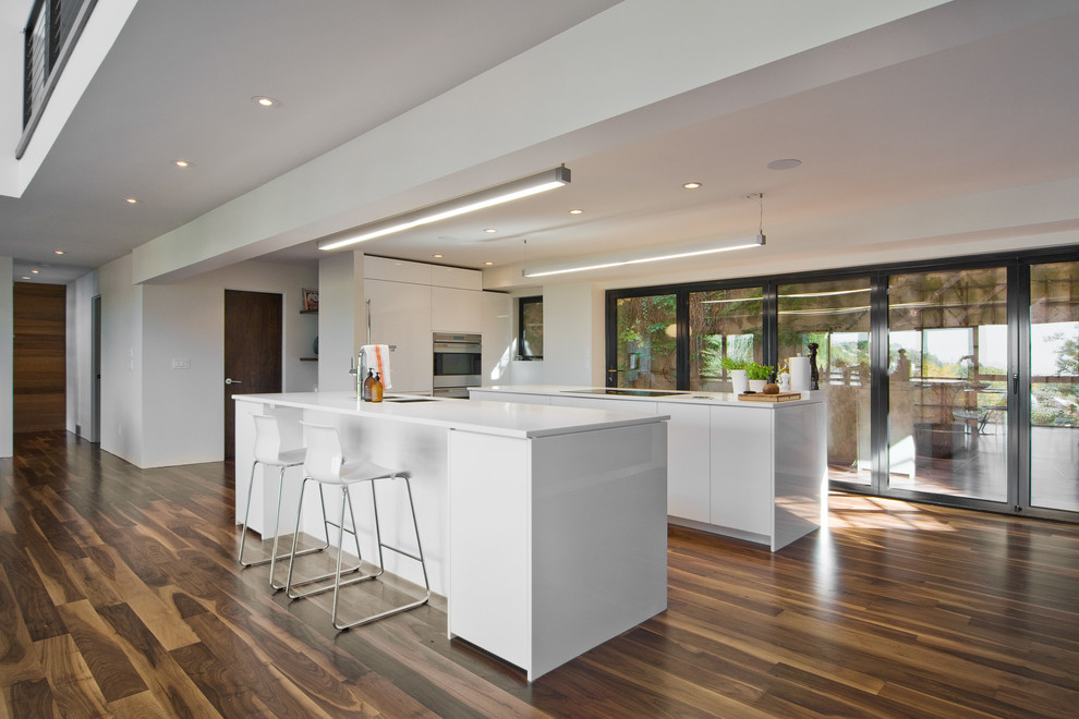 Remodeled Kitchens Kitchen Modern with Cooktop Fluorescent Lighting Natural