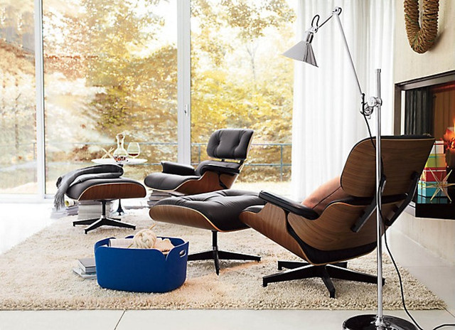 Rocksugar Pan Asian Kitchen Living Room Modern with Eames Chair Eames Lounge