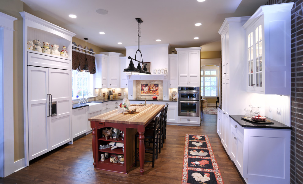 Rooster Kitchen Rugs Kitchen Farmhouse with Apron Sink Baseboards Butcher