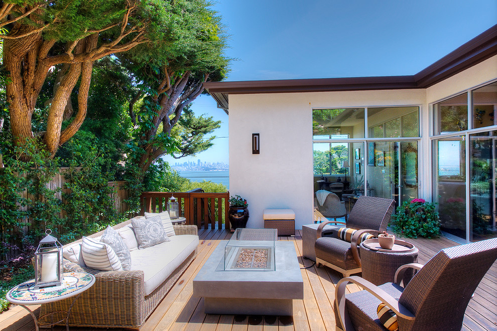 South City Kitchen Vinings Deck Contemporary with Bay View Beige Stucco
