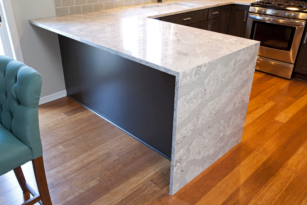 Swanstone Kitchen Sink Kitchen Transitional with Cambria Cherry Over The3