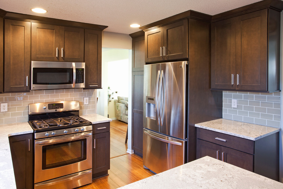 Swanstone Kitchen Sink Kitchen Transitional with Cambria Cherry Over The4