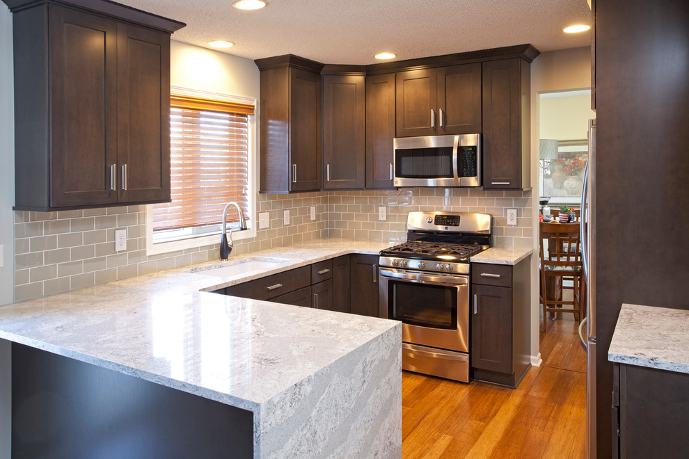 Swanstone Kitchen Sink Kitchen Transitional with Cambria Cherry Over The5