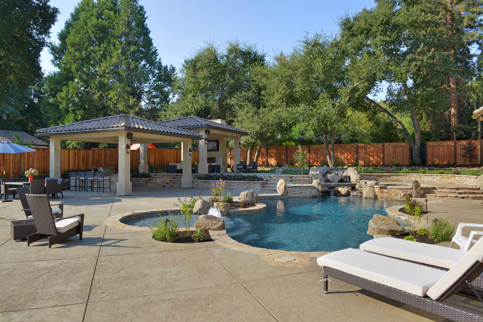 Thai Kitchen Boulder Pool Mediterranean with Baja Shelf in Swimming