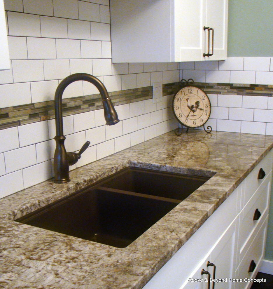 Undermount Kitchen Sink Kitchen Transitional with Bianco Antico Granite Bronze
