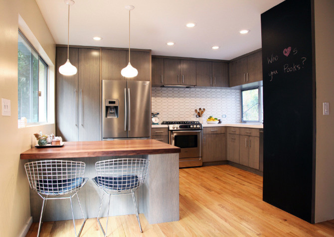Undermount Stainless Steel Kitchen Sink Kitchen Contemporary with Bosch Caesarstone Grey Cabinets