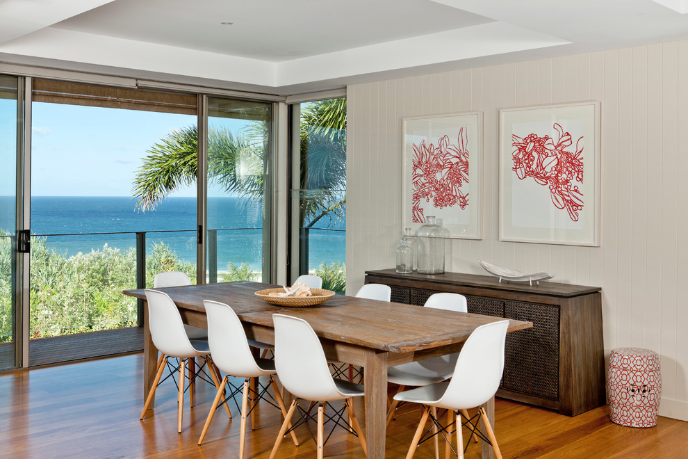 Beach House Dining Table  for Contemporary Dining Room with Tray Ceiling