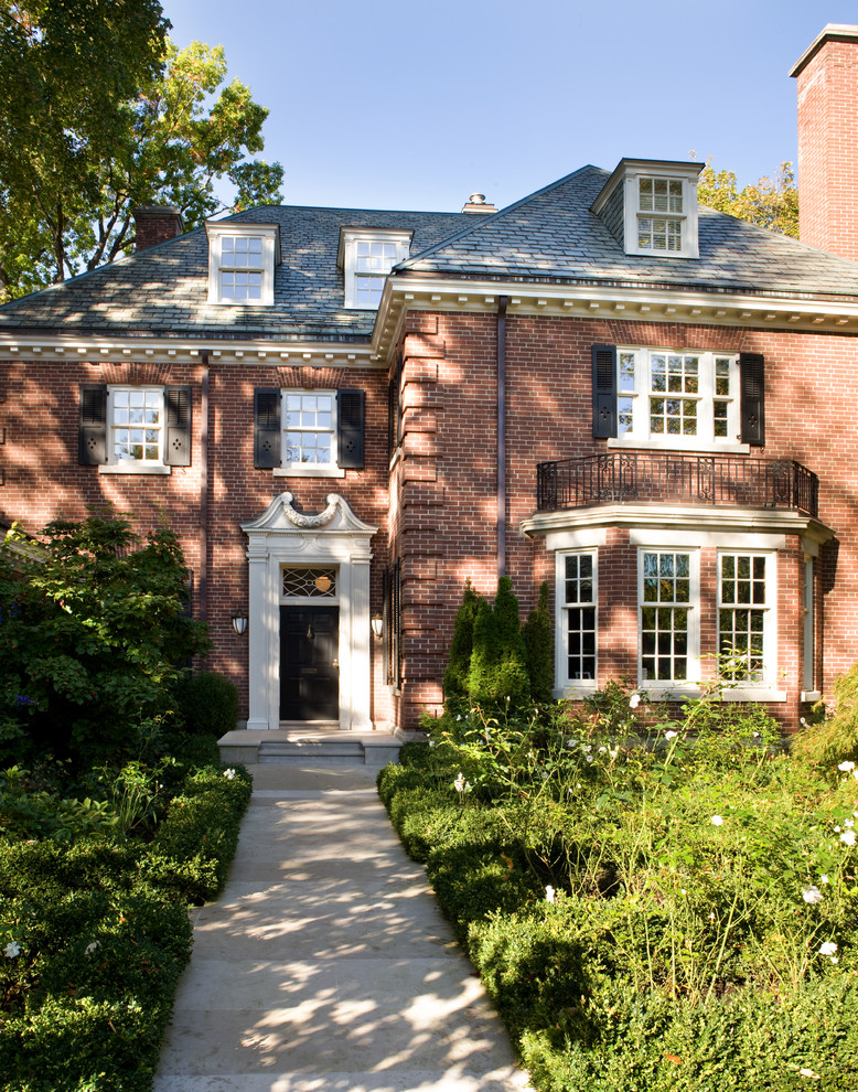 Beige Trim  for Traditional Exterior with Red Brick Exterior