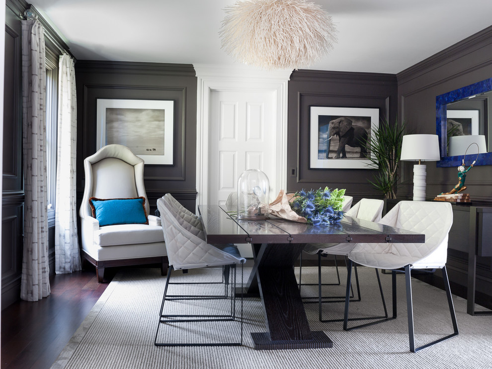 Blue Grey Color Scheme  for Contemporary Dining Room with Merida
