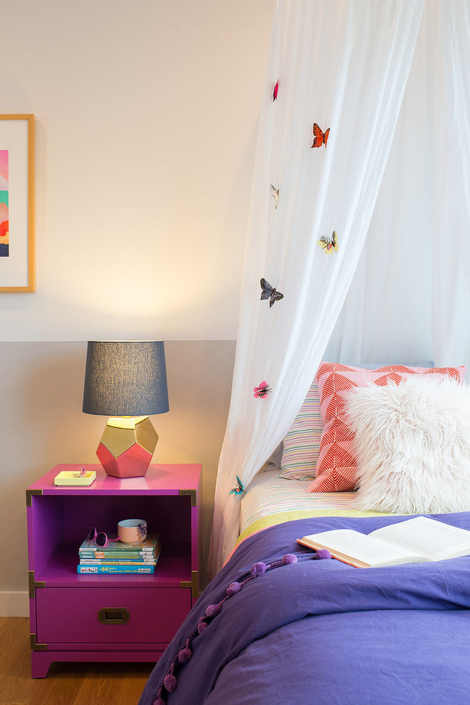 Contemporary Kids Room  for Transitional Kids with Butterflies