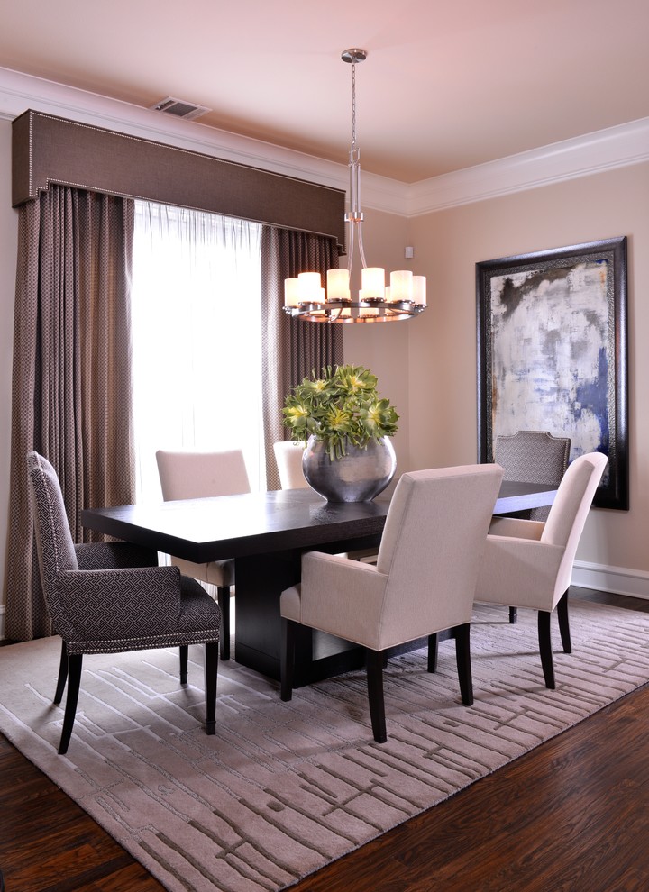 Dining Table and Chairs  for Contemporary Dining Room with Abstract Art