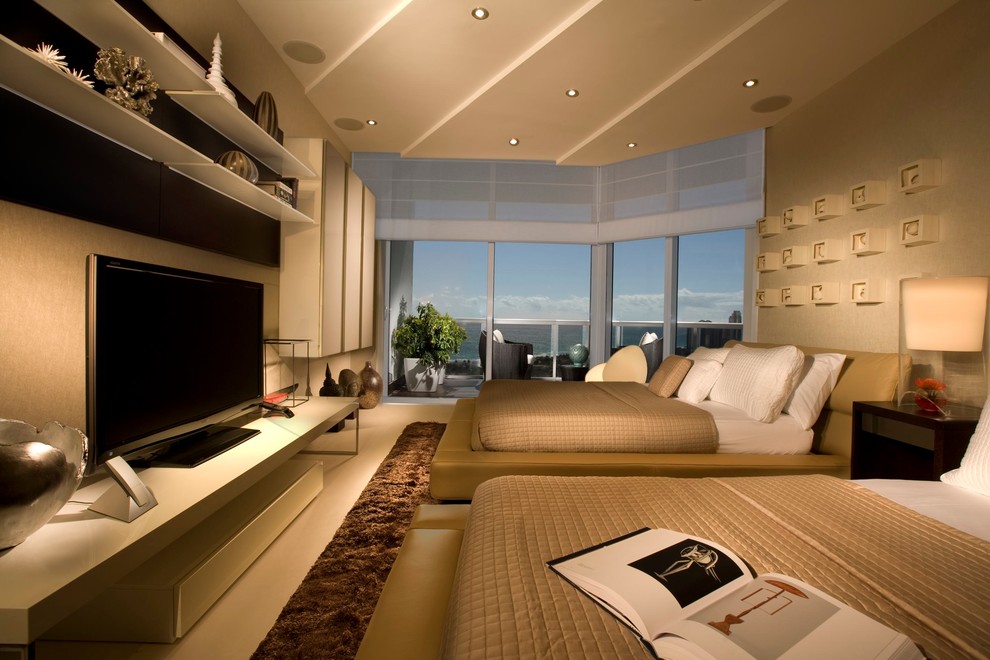 Interior Woodworking  for Modern Bedroom with Miami Beach Interiors