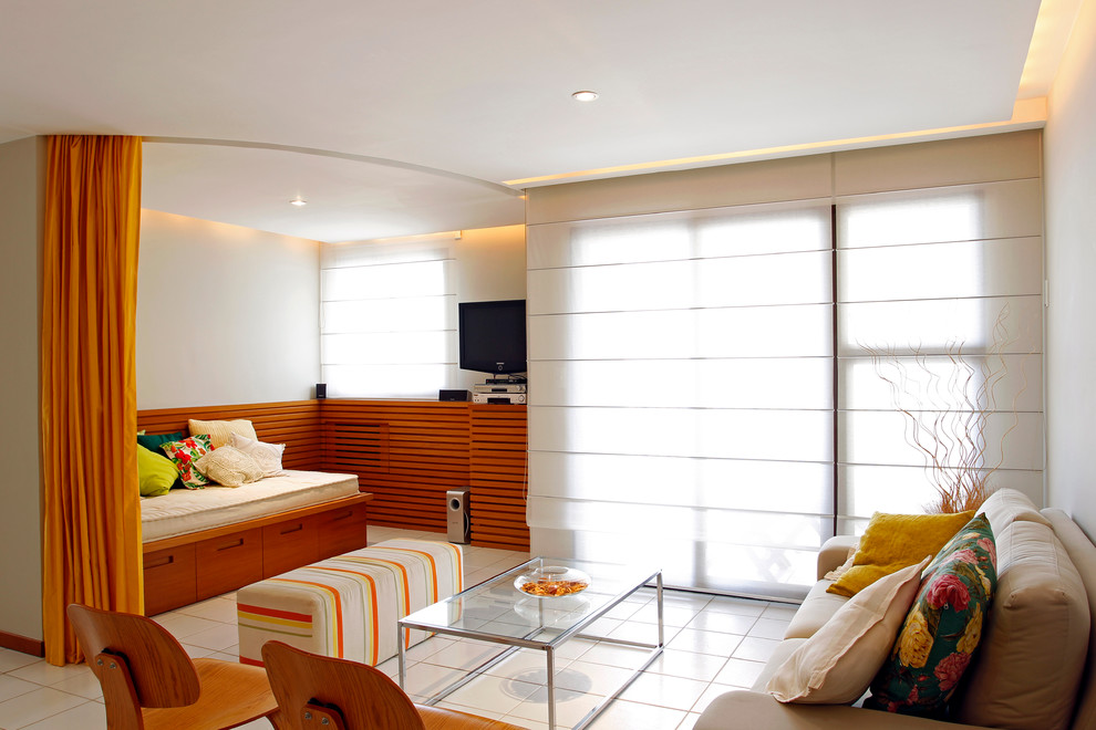 Living Room Seating  for Contemporary Living Room with Tile Floors