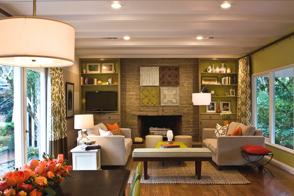 Living Room Seating  for Traditional Family Room with Floor Lamp