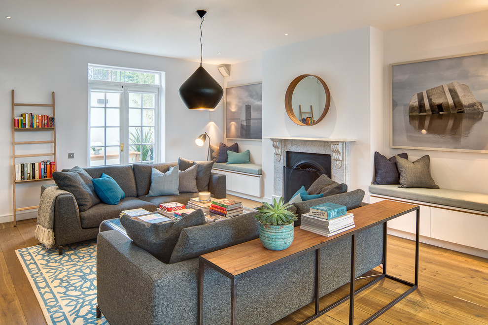 Living Room Seating  for Transitional Living Room with Bench