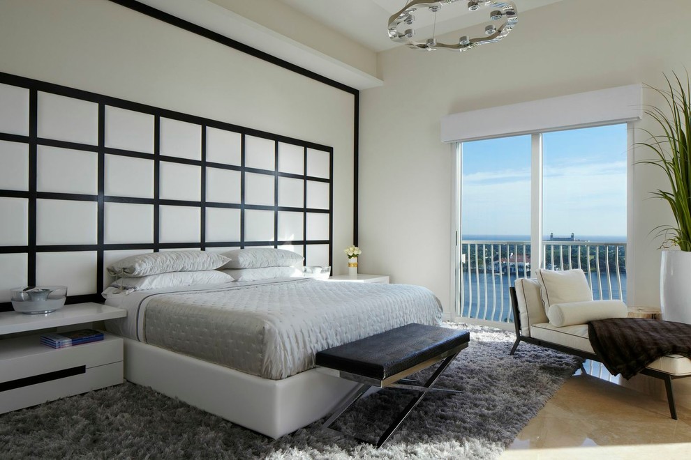 Miami Condo  for Contemporary Bedroom with Ritz Carlton