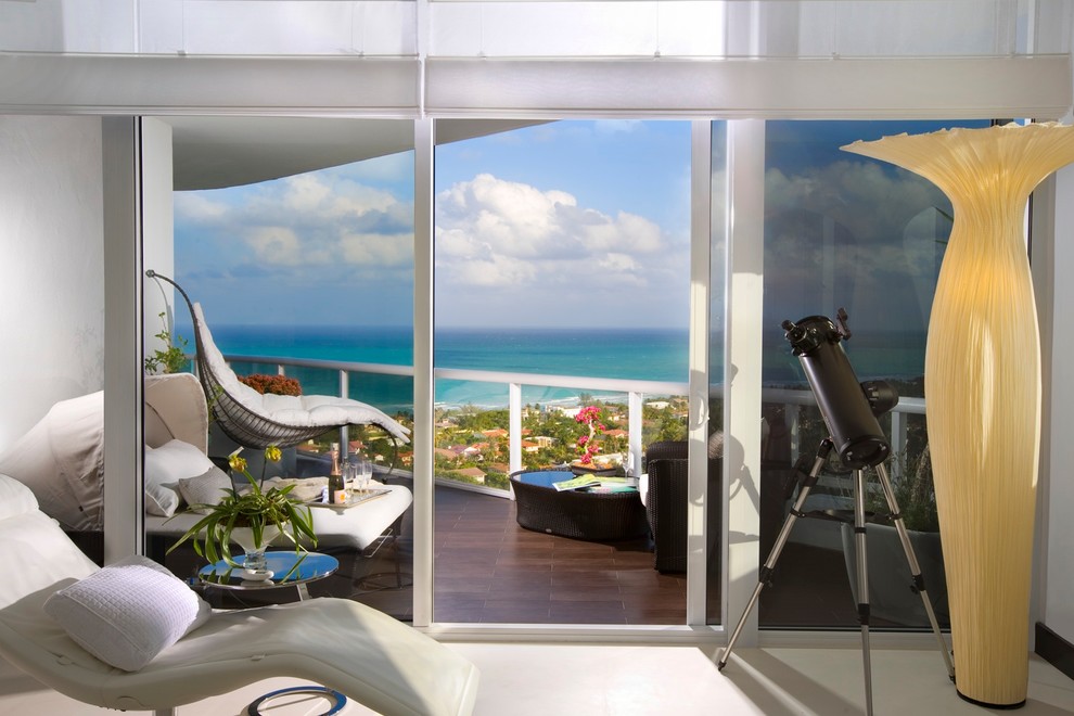 Miami Condo  for Modern Patio with White Interiors