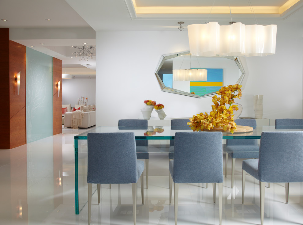 Miami Decor  for Contemporary Dining Room with Gray Dining Chairs