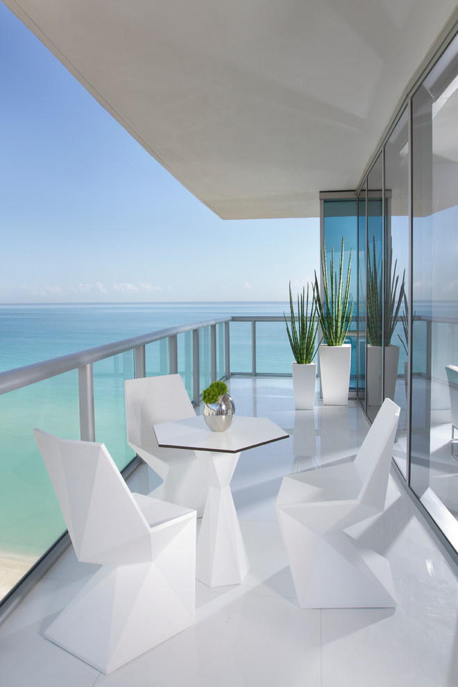 Miami Decor  for Contemporary Porch with Marble