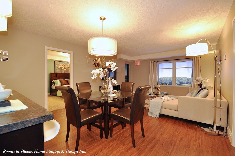 Model Condo  for Contemporary Kitchen with Drum Pendant Light