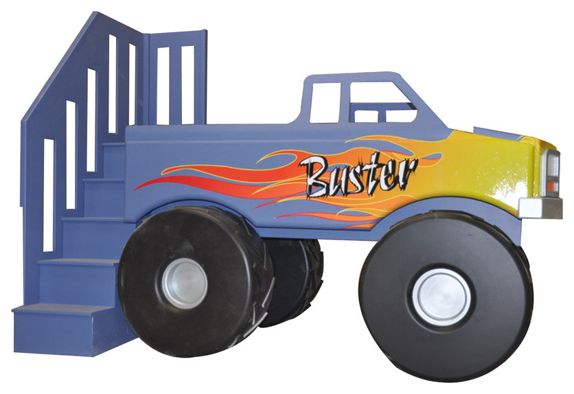 Monster Truck Bed  for Traditional Kids with Hot Wheels Truck Bed