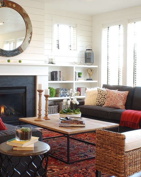 Mor Furniture Boise for Farmhouse Living Room with Fireplace