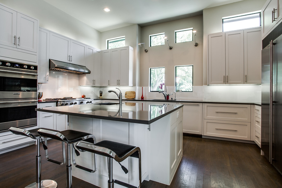 Porcelain Backsplash  for Contemporary Kitchen with Colorful Accents