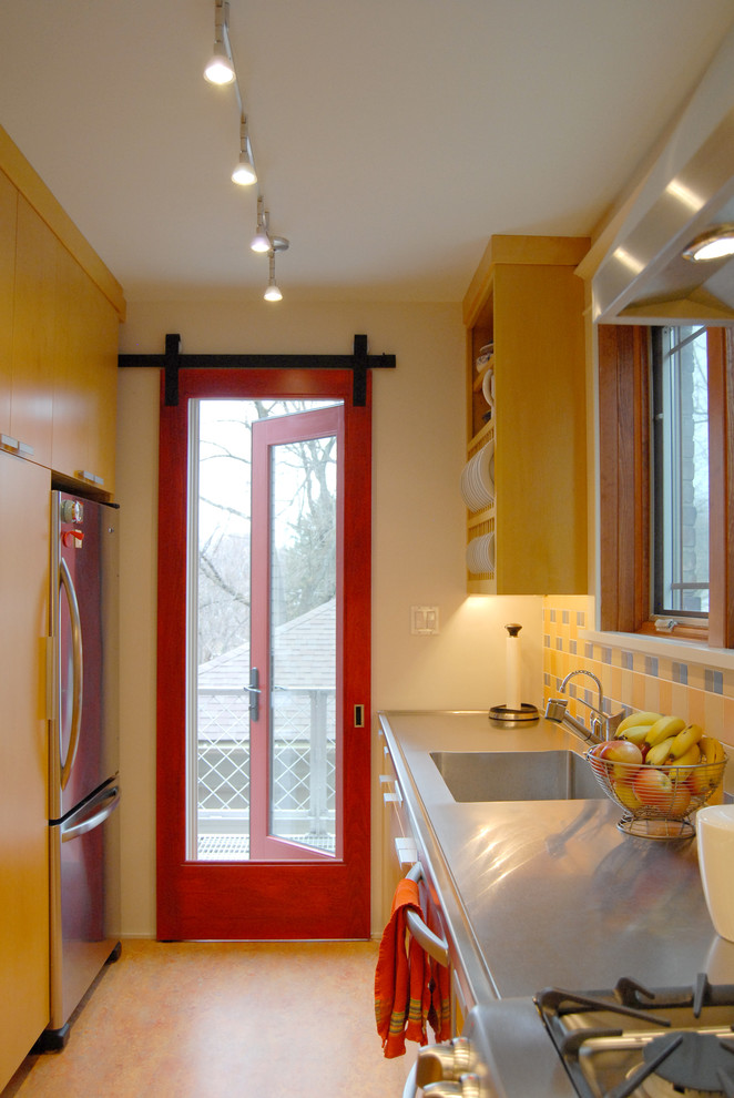 Race Track Ideas  for Contemporary Kitchen with Galley Kitchen