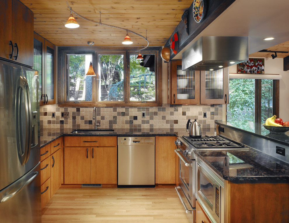 Race Track Ideas  for Eclectic Kitchen with Black Hardware