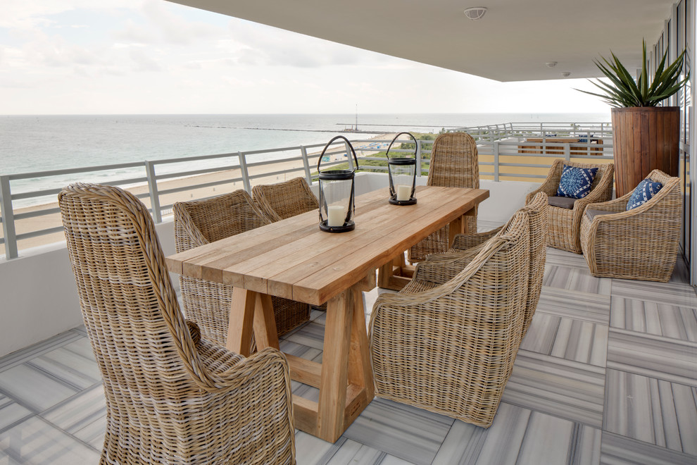 South Beach  for Beach Style Deck with Rectangular Dining Table