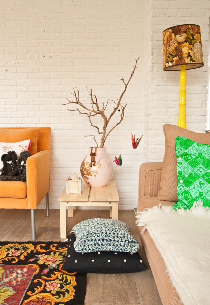 Sticks in Vase  for Eclectic Living Room with Throw Pillows